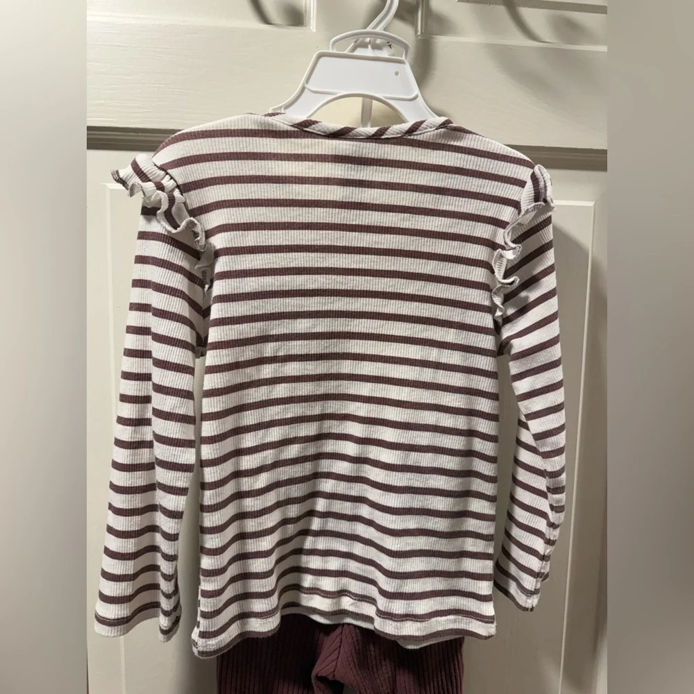Nicole Miller Toddler Girls Brown and Cream Striped Set